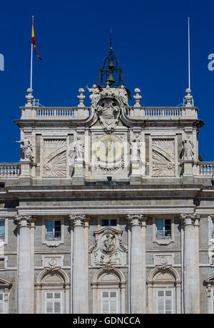 Detail des königlichen Palastes in Madrid, Spanien Stockfoto