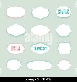 Isolierte stilisierte Bilder Vektor-Logo-Set. Vintage Borders-Logos-Auflistung. Stock Vektor