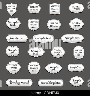 Isolierte stilisierte Bilder Vektor-Logo-Set. Vintage Borders-Logos-Auflistung. Stock Vektor