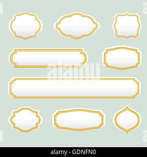 Isolierte stilisierte Bilder Vektor-Logo-Set. Vintage Borders-Logos-Auflistung. Stock Vektor