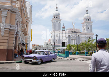 Die Kathedrale am Parque Cespedes, Santiago De Cuba, Kuba Stockfoto