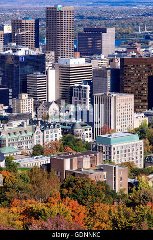 Montreal-Skyline-Blick vom Mont Royal Stockfoto