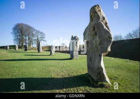 Segment von einem alten Steinkreis in Avebury Wiltshire UK Stockfoto