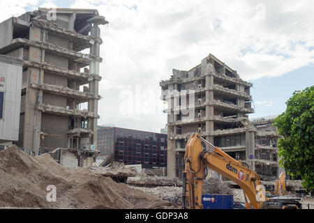 Abriss-Baustelle in Paradise Circus Queensway, Birmingham. Stockfoto