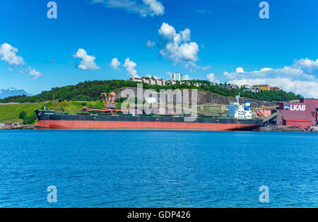 Alexandra P Massengutfrachter Erz, festgemacht an LKAB Steg, Narvik, Norwegen Arktis Stockfoto