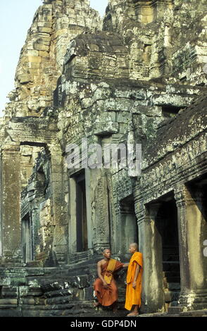 der Bayon-Tempel in Angkor Thom Tempel in Angkor in der Stadt Siem Riep in Kambodscha in Südostasien. Stockfoto