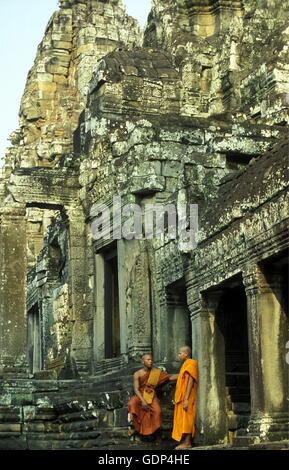 der Bayon-Tempel in Angkor Thom Tempel in Angkor in der Stadt Siem Riep in Kambodscha in Südostasien. Stockfoto