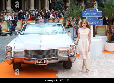 19. Mai 2016 - Angourie Rice Teilnahme an UK-Premiere von "The Nice Guys" im Odeon, Leicester Square in London, Vereinigtes Königreich. Stockfoto