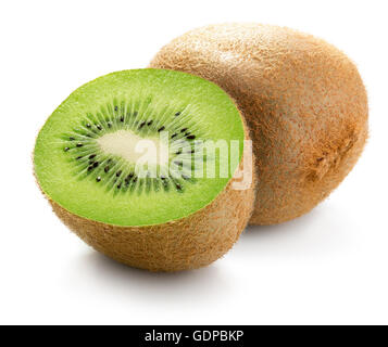 Kiwi auf dem weißen Hintergrund isoliert. Stockfoto