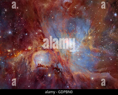 Der Orionnebel im Infrarotlicht. Dieses spektakuläre Bild der Orionnebel Star-Formation Region wurde aus mehreren erhalten. Stockfoto