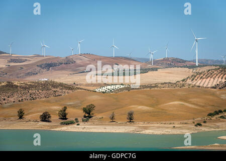 Embalse del Conde de Guadalhorce, ein Reservoir in der Region Malaga Andalusien in Spanien. Stockfoto