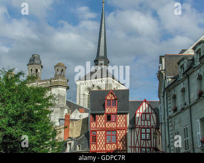 Stadtzentrum von Saumur, Frankreich Stockfoto