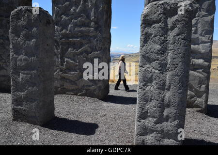 Maryhill Stonehenge Spalten. Stockfoto