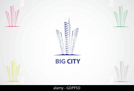 Bunte Stadt Symbole Stock Vektor