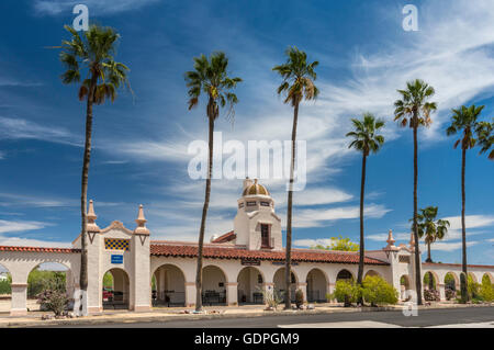 Railroad Depot und Visitor Center, Spanish Colonial Revival Stil, Ajo, Arizona, USA Stockfoto