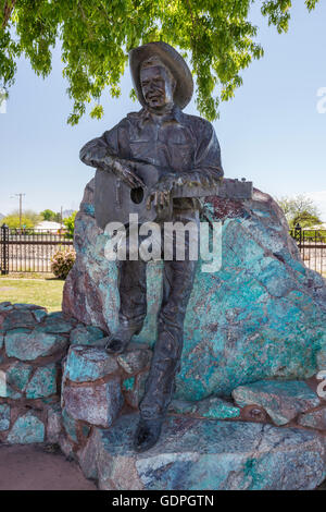 Rex Allen Statue von Buck McCain in Willcox, Arizona, USA Stockfoto