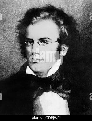 Franz Schubert. Porträt des österreichischen Komponisten, Franz Peter Schubert (1797-1828). Stockfoto