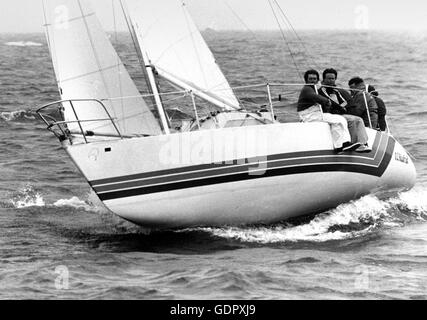 AJAX-NEWS-FOTOS. 1979. SCHEVENINGEN, HOLLAND. -EINE HALBE TONNE WELTEN - WAVERIDER NZ COMPETEING IN SCHEVENINGEN IN DER WELTMEISTERSCHAFT. FOTO: JONATHAN EASTLAND/AJAX REF: HDD / HALBE TONNE / WAVERIDER NZ/79 Stockfoto