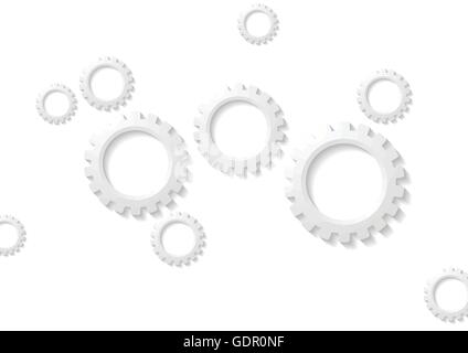Abstrakte Tech Papierhintergrund Zahnräder Mechanismus. Vektor-illustration Stock Vektor