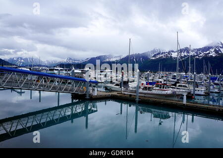 Kleiner Bootshafen, Resurrection Bay in Seward, Alaska Stockfoto