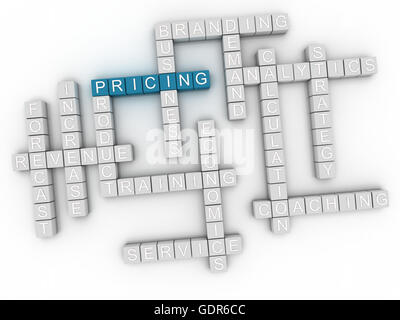 3D-Bild Pricing Word cloud-Konzept Stockfoto