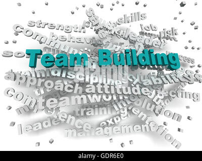 3D-Bild Teambuilding Word cloud-Konzept Stockfoto