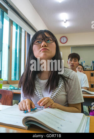 North Korean Teen Überläufer in Yeo-Mung Alternative Schule, National Capital Area, Seoul, Südkorea Stockfoto