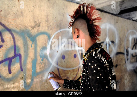 Punks in der Mai, Birmanischen Hauptstadt Yangon. Stockfoto