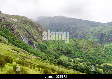 Landschaft Blick auf den Gleninchaquin Park, Kenmare, Kerry, Irland. Stockfoto