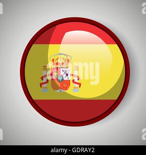 Spanische Flagge isoliert Icon-design Stock Vektor