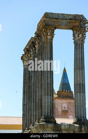 Der Tempel der Diana in Evora, Evora, Distrikt Évora, Portugal, Europa, Reisen, Reise-Fotografie Stockfoto