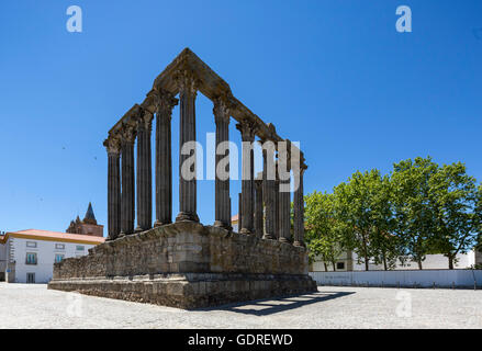 Der Tempel der Diana in Evora, Evora, Distrikt Évora, Portugal, Europa, Reisen, Reise-Fotografie Stockfoto