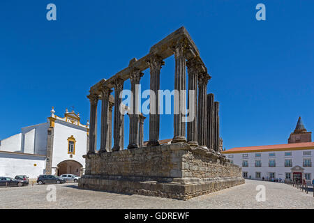 Der Tempel der Diana in Evora, Evora, Distrikt Évora, Portugal, Europa, Reisen, Reise-Fotografie Stockfoto