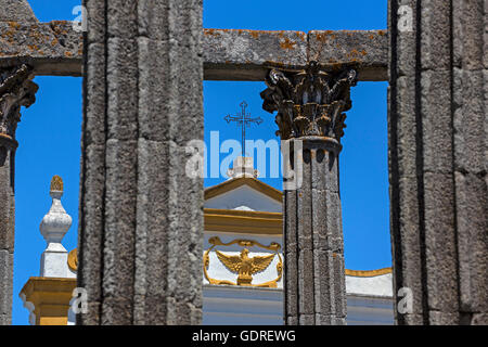 Der Tempel der Diana in Evora, Evora, Distrikt Évora, Portugal, Europa, Reisen, Reise-Fotografie Stockfoto