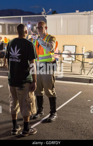 Las Vegas, Nevada - Polizei eine Nüchternheit Checkpoint auf Las Vegas Valley Drive, Inhaftierung zahlreicher Treiber einrichten. Stockfoto