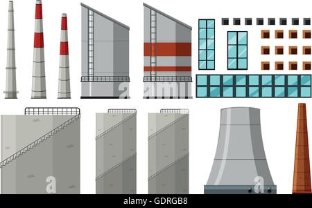 Verschiedene Bauplanung für Fabrik illustration Stock Vektor