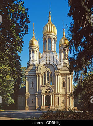 Geographie/Reisen, Deutschland, Hessen, Wiesbaden, Russisch-orthodoxe, Russisch-orthodoxe Kirche, Baujahr: 1847,- - Not-Available Additional-Rights Clearance-Info Stockfoto