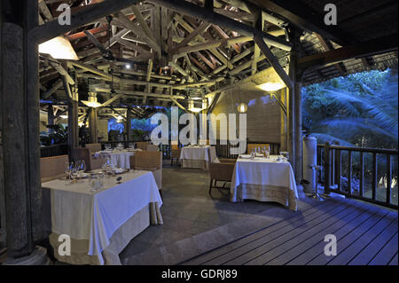 Geographie/Reisen, Seychellen, Sainte Anne, Hotel Sainte Anne Beachcomber Resort, Restaurant, Additional-Rights - Clearance-Info - Not-Available Stockfoto