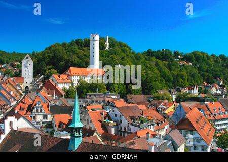 Geographie/Reisen, Deutschland, Baden-Württemberg, Ravensburg, Blick auf die Stadt mit Obertor (Tor), Mehlsack (Turm), Veitsburg (Schloß), Additional-Rights - Clearance-Info - Not-Available Stockfoto