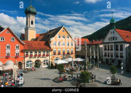 Geographie/Reisen, Deutschland, Bayern, Immenstadt, Marienplatz, St. Nicholas Kirche, Additional-Rights - Clearance-Info - Not-Available Stockfoto