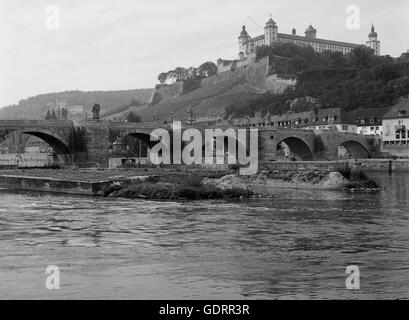 Festung Marienberg in Würzburg, 1977 Stockfoto