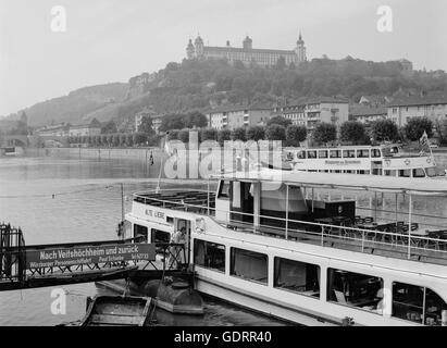 Schiff auf dem Main, 1977 Stockfoto