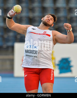 Bydgoszcz, Polen. 19. Juli 2016. Konrad Bukowiecki von Polen in das Finale der Herren Kugelstoßen während der Nachmittagssitzung am 1. Tag von der IAAF World Junior Championships Zawisza Stadium am 19. Juli 2016 in Bydgoszcz, Polen. Bildnachweis: Roger Sedres/Alamy Live-Nachrichten Stockfoto