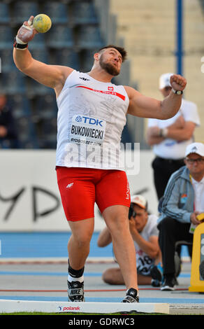 Bydgoszcz, Polen. 19. Juli 2016. Konrad Bukowiecki von Polen in das Finale der Herren Kugelstoßen während der Nachmittagssitzung am 1. Tag von der IAAF World Junior Championships Zawisza Stadium am 19. Juli 2016 in Bydgoszcz, Polen. Bildnachweis: Roger Sedres/Alamy Live-Nachrichten Stockfoto