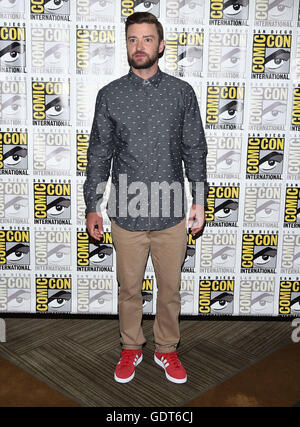 San Diego, Kalifornien, USA. 21. Juli 2016. Justin Timberlake kommt für das Foto-Shooting des Films DreamWorks Animation '' Trolle '' im Bayfront Hilton Hotel. Bildnachweis: Lisa O'Connor/ZUMA Draht/Alamy Live-Nachrichten Stockfoto