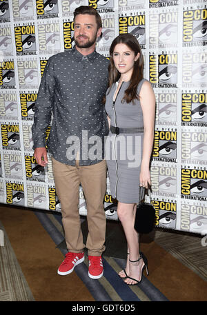 San Diego, Kalifornien, USA. 21. Juli 2016. Justin Timberlake & Anna Kendrick kommt für das Foto-Shooting des Films DreamWorks Animation '' Trolle '' im Bayfront Hilton Hotel. Bildnachweis: Lisa O'Connor/ZUMA Draht/Alamy Live-Nachrichten Stockfoto