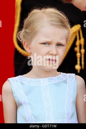 Brüssel, Belgien. 21. Juli 2016. Brussel, 21.07.2016 Prinzessin Eleonora Militärparade im königlichen Palast in Brussel RPE/Albert Nieboer/NETHERLANDSOUT / - NO WIRE SERVICE - © Dpa/Alamy Live-Nachrichten Stockfoto