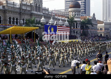 Der Nationalfeiertag an den Sultan Abdul Samad Palace am Merdeka Square in der Stadt Kuala Lumpur in Malaysia in southeastas Stockfoto