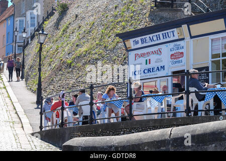 Der Strand-Hütte-Cafe in Cromer, Norfolk Stockfoto