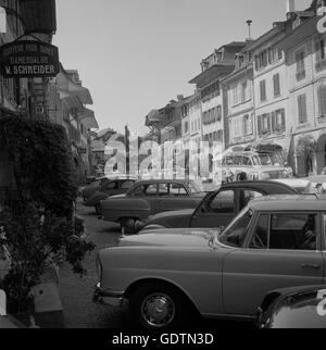 Murten in der Schweiz, 1961 Stockfoto